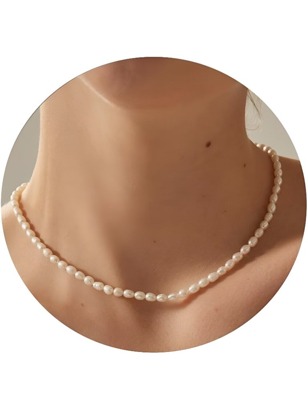 14K Gold Plated Freshwater Pearl Necklaces for Women Teens Dainty Small 4mm